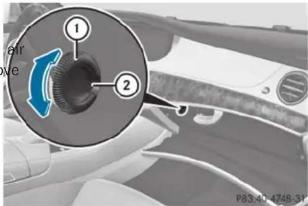 Mercedes-Benz S-Class - Setting the glove box air vent - 1