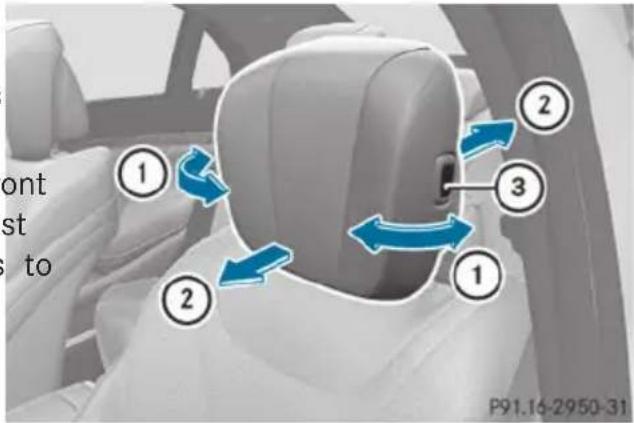 Mercedes-Benz S-Class - Adjusting the luxury head restraint mechanically - 1