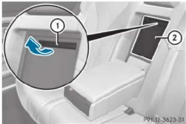 Mercedes-Benz S-Class - Stowage box in the rear seat backrest - 1