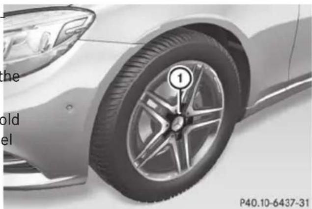 Mercedes-Benz S-Class - Observe the following when raising the vehicle: - 1