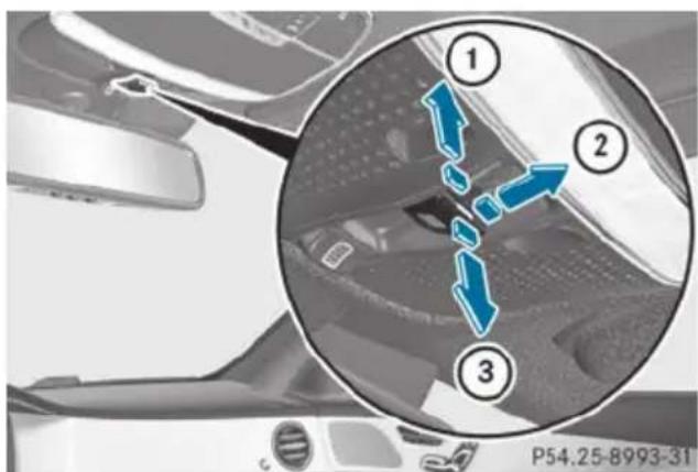 Mercedes-Benz S-Class - Opening and closing the front roller sunblind - 1