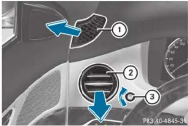 Mercedes-Benz S-Class - Setting the side air vents - 1