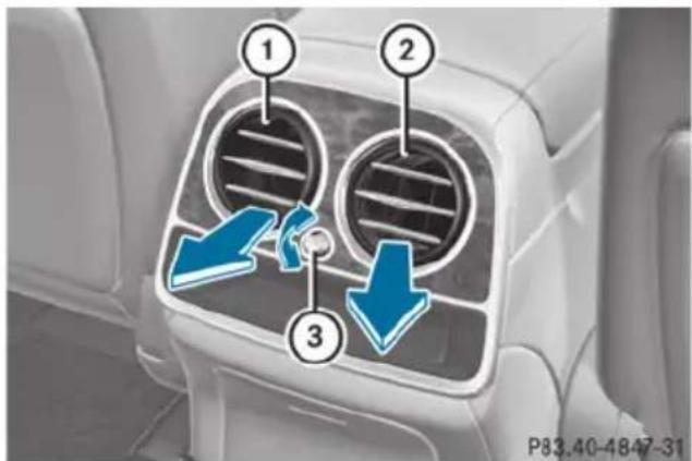 Mercedes-Benz S-Class - Setting the rear-compartment air vents - 3