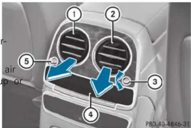 Mercedes-Benz S-Class - Setting the rear-compartment air vents - 1