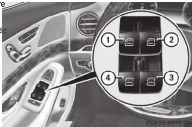 Mercedes-Benz S-Class - Opening and closing the side windows - 1