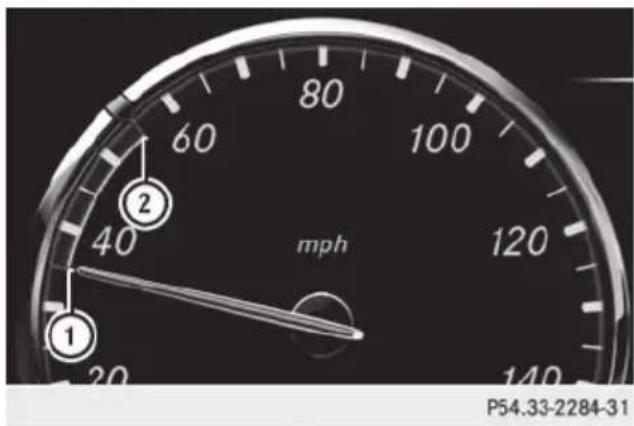 Mercedes-Benz S-Class - DISTRONIC PLUS displays in the instrument cluster - 1