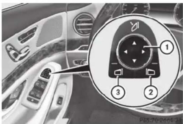 Mercedes-Benz S-Class - Adjusting the exterior mirrors - 1