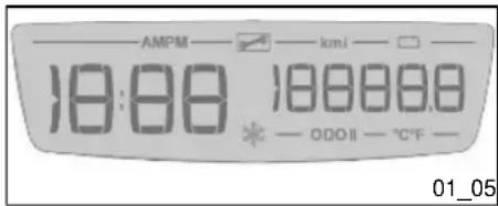 AMPM — kmJ — 18:00 18:00'00.00 * — ODOII — °C'F — 01_05
