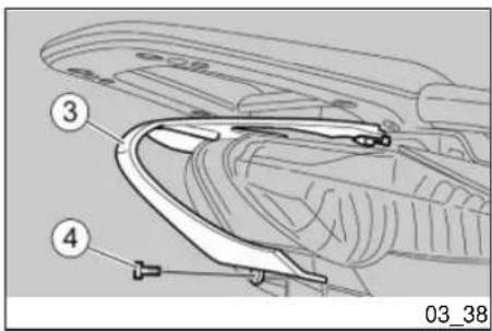 Technical diagram of a mechanical component with numbered parts labeled 3 and 4, likely for assembly or identification.