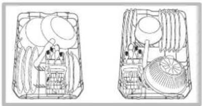INDESIT DSG 2631 EU - Beschickungsbeispiele für den Unterkorb - 1