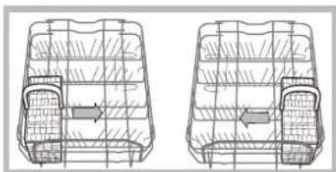 INDESIT DSG 2631 EU - Exemplos de posicionamento do cesto dos talheres. - 1