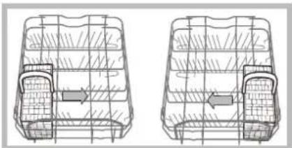 INDESIT DSG 2631 EU - Przykłady rozmieszczenia kosza na sztućce - 1