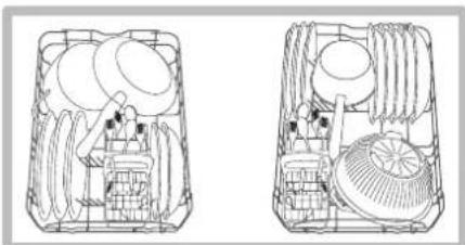 INDESIT DSG 2631 EU - Příklady naplnění spodního koše - 1