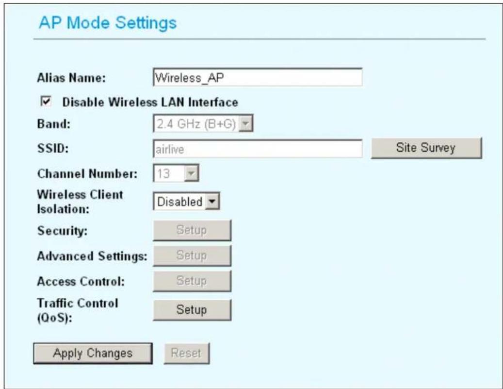 AIRLIVE WL-5460AP v2 - Access Point Mode Settings - 1