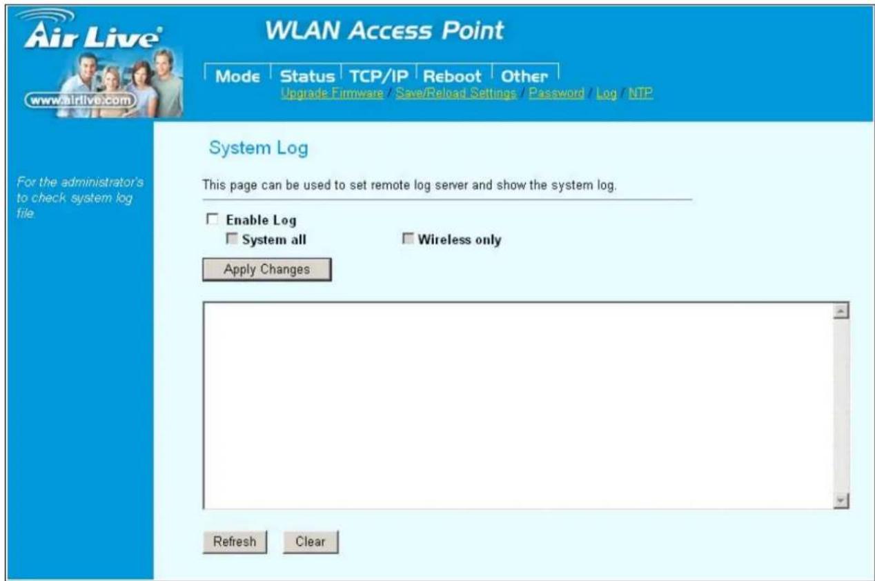 AIRLIVE WL-5460AP v2 - Enable System Log - 1