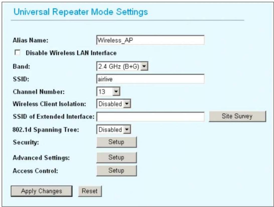 AIRLIVE WL-5460AP v2 - Universal Repeater Mode Settings - 1