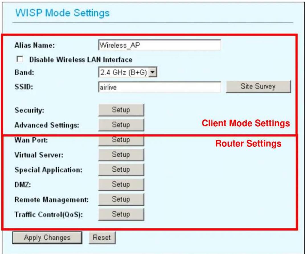 AIRLIVE WL-5460AP v2 - WISP Mode Settings - 1