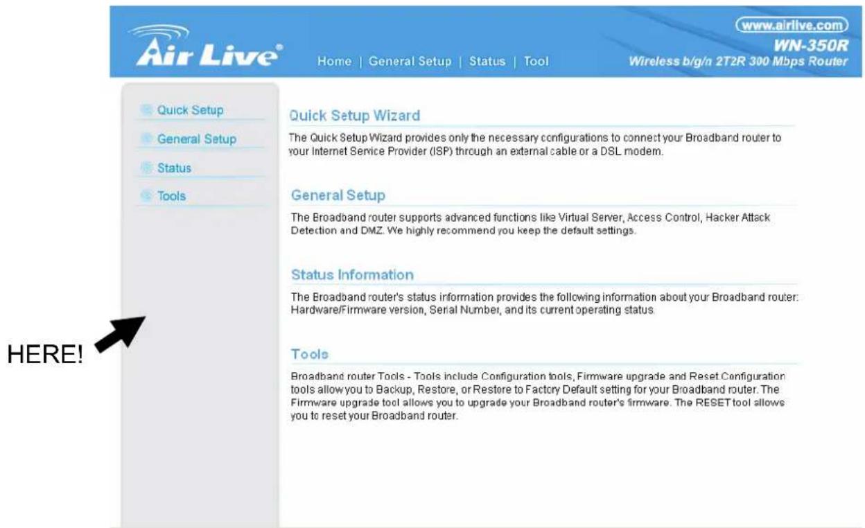AIRLIVE WN-350R - Using 'Quick Setup' - 1