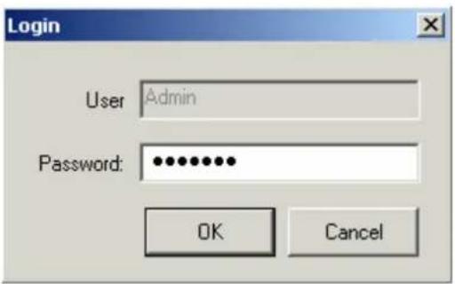 Login User Admin Password: ••••••••• OK Cancel