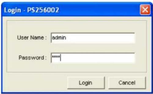 Login - PS256002 User Name : admin Password : ***** Login Cancel