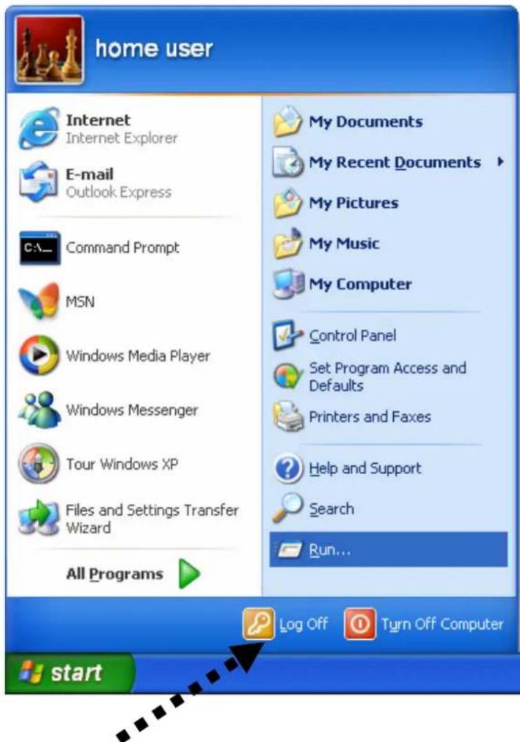 home user Internet Internet Explorer E-mail Outlook Express Command Prompt MSN Windows Media Player Windows Messenger Tour Windows XP Files and Settings Transfer Wizard All Programs My Documents My Recent Documents My Pictures My Music My Computer Control Panel Set Program Access and Defaults Printers and Faxes Help and Support Search Run... Log Off Turn Off Computer start