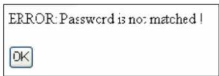 ERROR: Password is not matched! OK