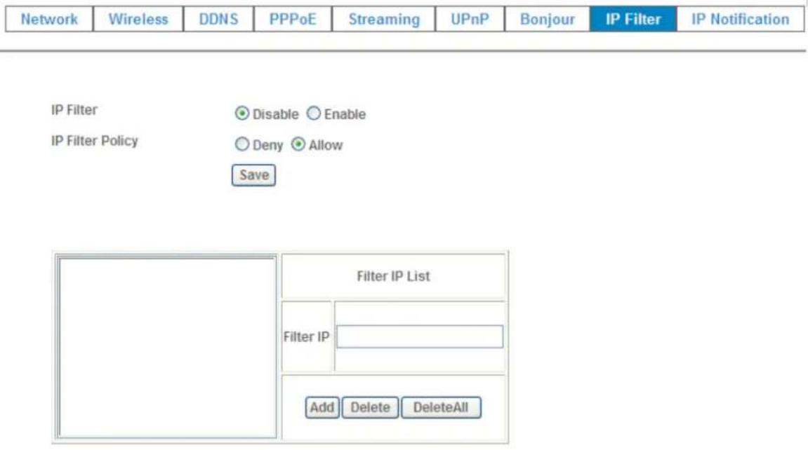 AIRLIVE WN-200HD - IP Filter Policy: - 1