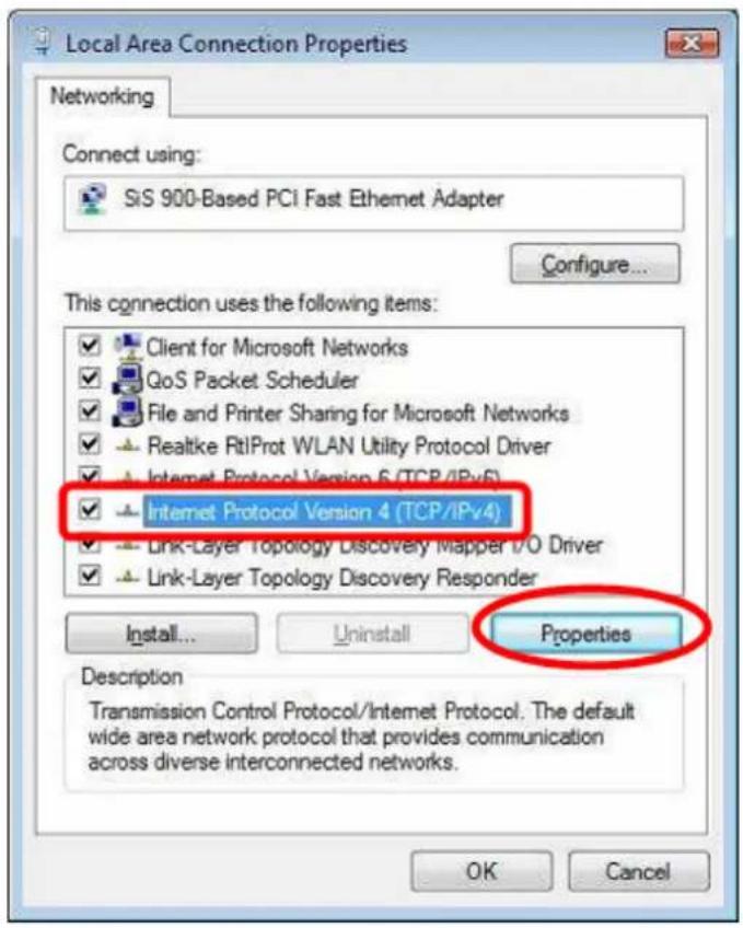 Local Area Connection Properties Networking Connect using: SiS 900-Based PCI Fast Ethernet Adapter Configure... This connection uses the following items: Client for Microsoft Networks QoS Packet Scheduler File and Printer Sharing for Microsoft Networks Realtke RtlProt WLAN Utility Protocol Driver Internet Protocol Version 6 (TCP/IPv6) Internet Protocol Version 4 (TCP/IPv4) Link-Layer Topology Discovery Mapper v/o Driver Link-Layer Topology Discovery Responder Install... Uninstall Properties Description Transmission Control Protocol/Internet Protocol. The default wide area network protocol that provides communication across diverse interconnected networks. OK Cancel