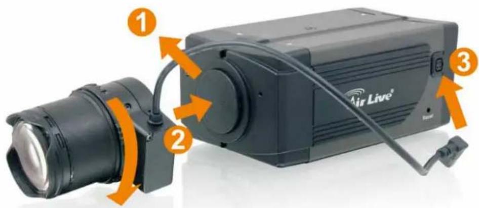 AIRLIVE POE-5010HD - ■ Installing the Lens Assembly - 1