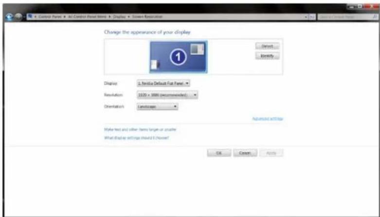 AOC I2470PWQU - Click the "Advanced Settings" button. - 1