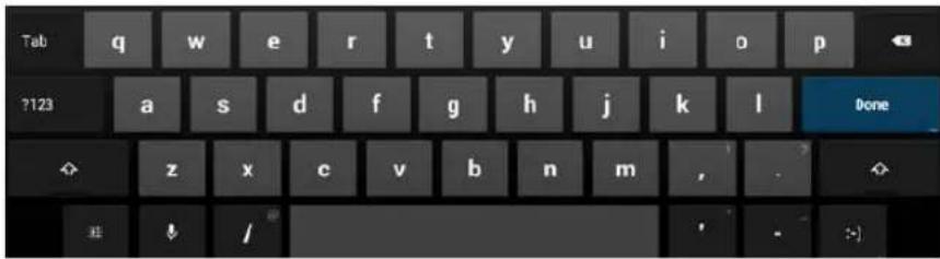 Tab q w e r t y u i o p ?123 a s d f g h j k l Done z x c v b n m , -