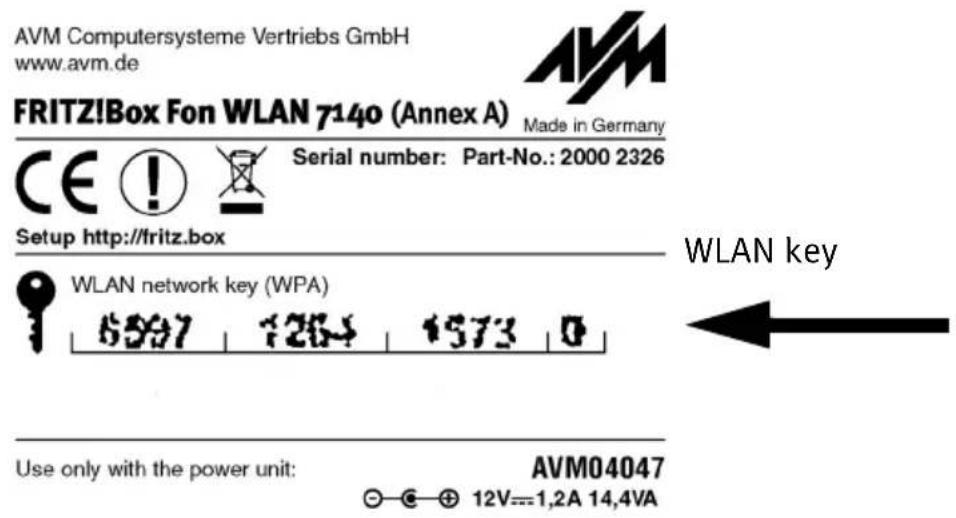 AVM FRITZ!Box Fon WLAN 7140 - Setting up a WLAN Connection Using the Manufacturer's User Interface - 1