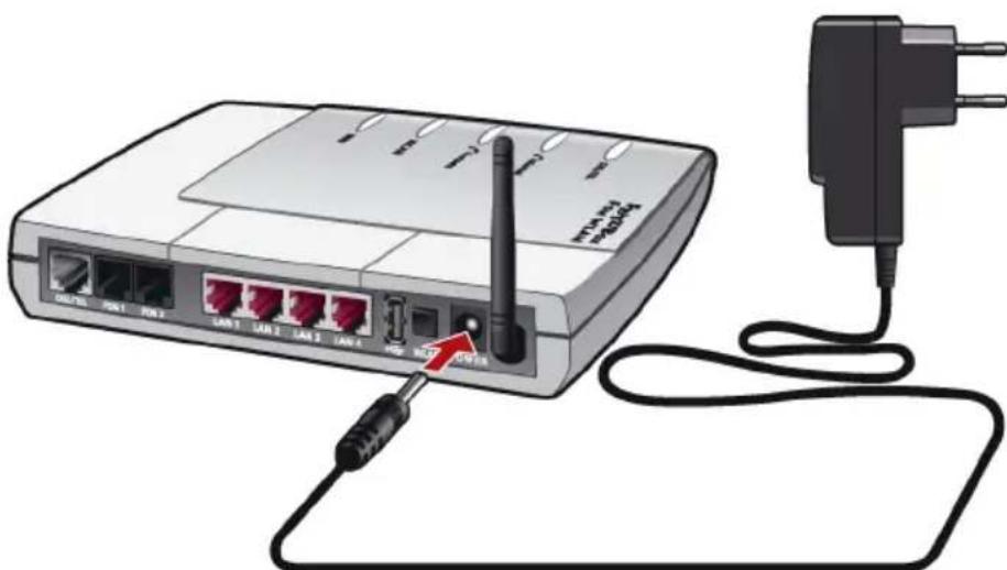 AVM FRITZ!Box Fon WLAN 7140 - Connecting FRITZ!Box Fon WLAN to the Power Supply - 1