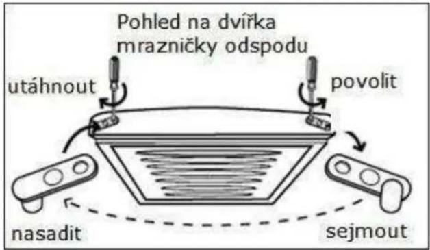 BAUMATIC BRCF1855W - Změna strany uchycení pantů - 8