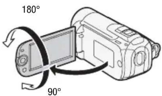 CANON Legia HF R17 - Open the LCD panel 90 degrees. - 1