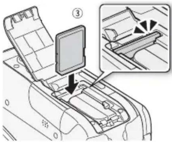 CANON Legia HF R17 - To remove the memory card - 1