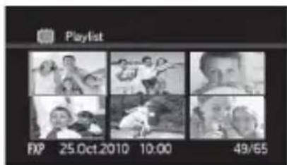 CANON Legia HF R17 - To open the playlist index screen - 2