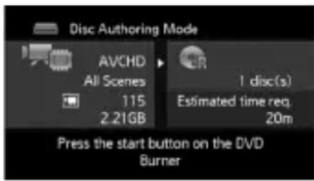 CANON Legia HF R17 - Press the start button on the DVD burner. - 1