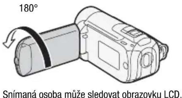 180° Snímaná osoba může sledovat obrazovku LCD.
