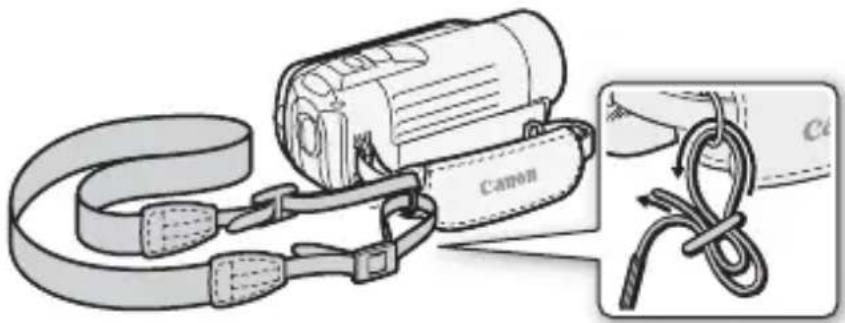 CANON Legia HF R106 - Nasazení volitelného ramenního řemene - 1