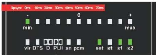 Ipsync 0ms 10ms 20ms 30ms 40ms 50ms 60ms 70ms - 0 + min max vir DTS D DDD PLII an pcm set st s1 s2