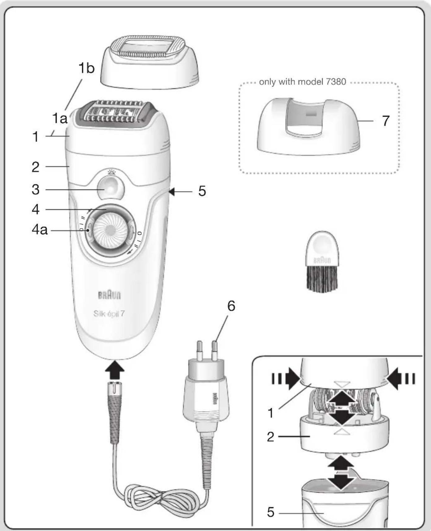 1b 1a 1 2 3 4 4a 5 only with model 7380 7 6 1 2 5