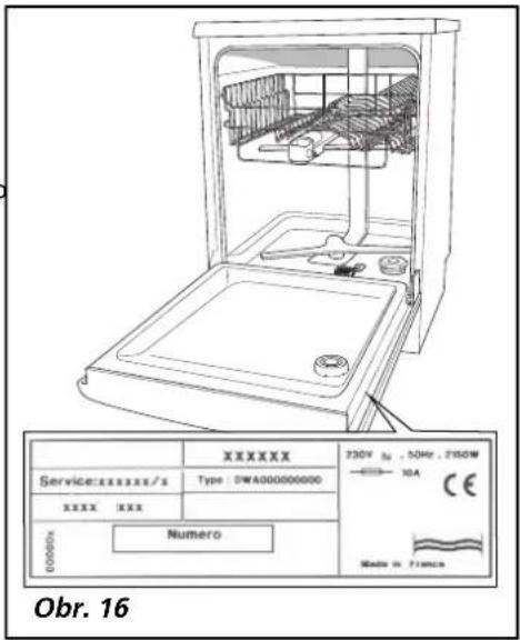 XXXXXX Service:XXXXXXXX/2 XXXX XXX 000000 Numero 730V 5x .50MP.7160W -8193- 10A CE Made in France Obr. 16