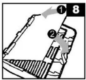 Diagram showing a mechanical or architectural component with numbered parts and directional arrow, likely illustrating a process or assembly.