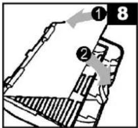 Diagram showing a mechanical or architectural component with numbered parts and directional arrow, likely illustrating a process or assembly.