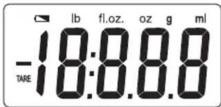 -18:0.0.0 TARE lb fl.oz. oz g ml