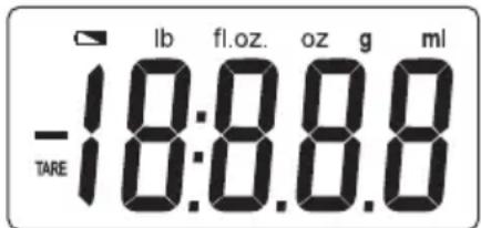 -18:0.8.8 TARE lb fl.oz. oz g ml