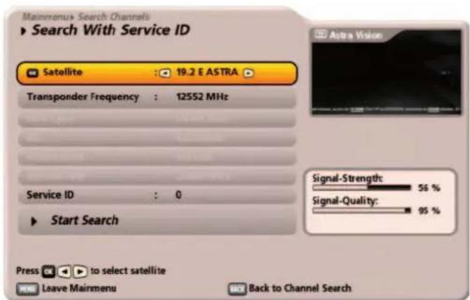 KATHREIN UFS 922sw - Search with service ID - 1