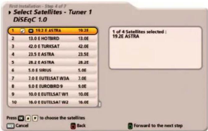 KATHREIN UFS 922sw - Select Satellites - Tuner 1 - 1
