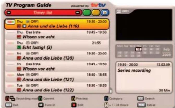 KATHREIN UFS 922sw - Timer list view - 1